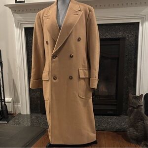 Brooks Brothers Tan Double-Breasted Camel Hair Coat by Loro Piana